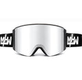 Mirror Magnetic lens goggles with black strap featuring 'MHW' logo on a white background