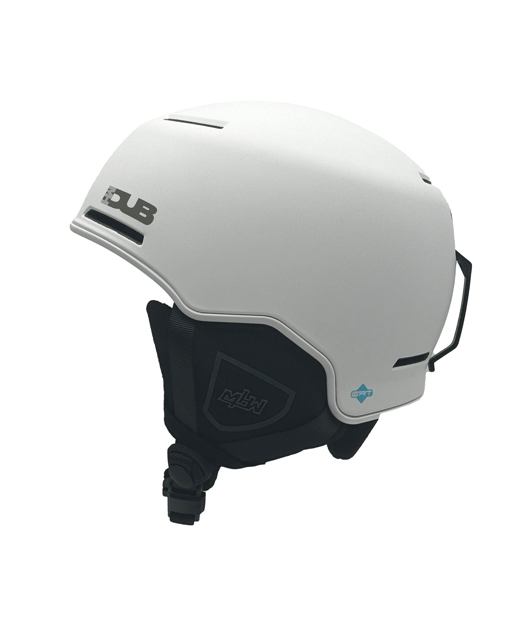 Side view of Ghost Face snowboard helmet by MHDUB with white shell