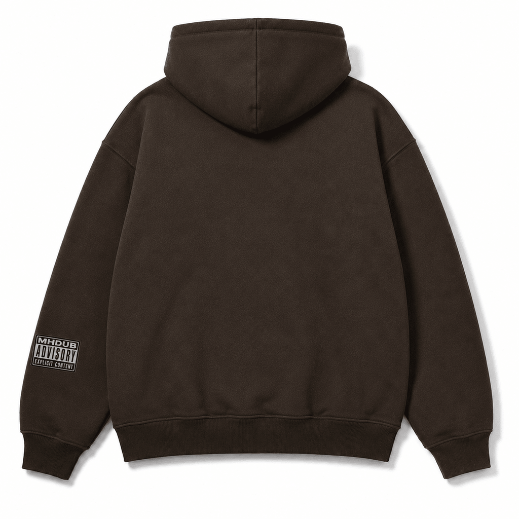 Mix Tape Mocha snowboard hoodie by MHDUB rear
