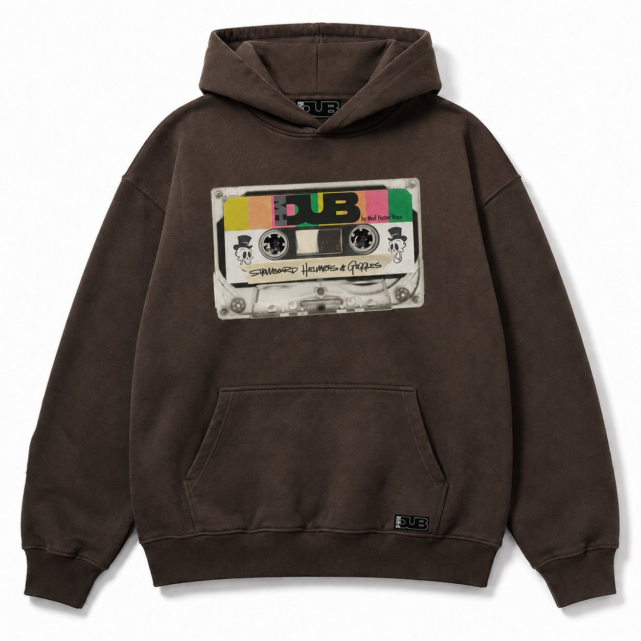 Mix Tape Mocha snowboard hoodie by MHDUB front